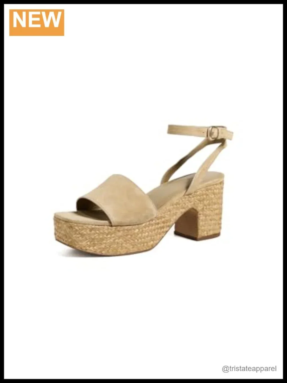 Raffia Trim Platform Sandals with Cushioned Footbed
